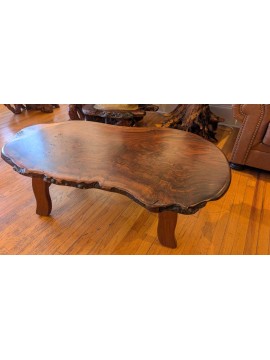 Claro Walnut Burl Coffee Table black walnut legs